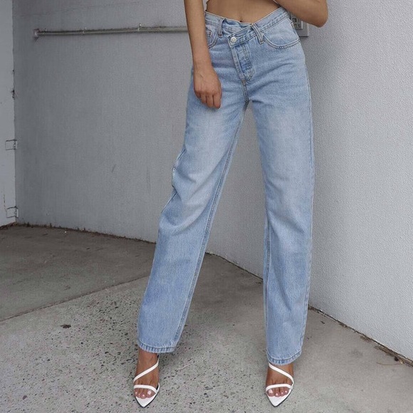 PRINCESS POLLY asymmetrical straight leg jeans - Picture 2 of 6